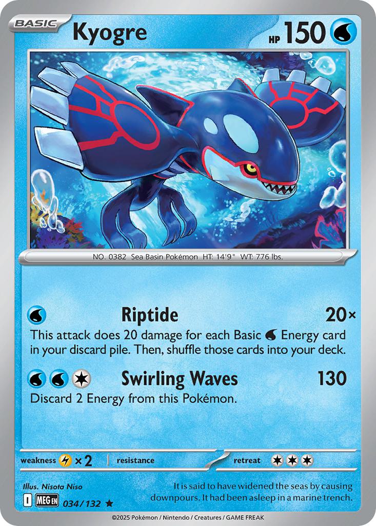 Kyogre - 034/132 - Rare [me01-034] [Holo]