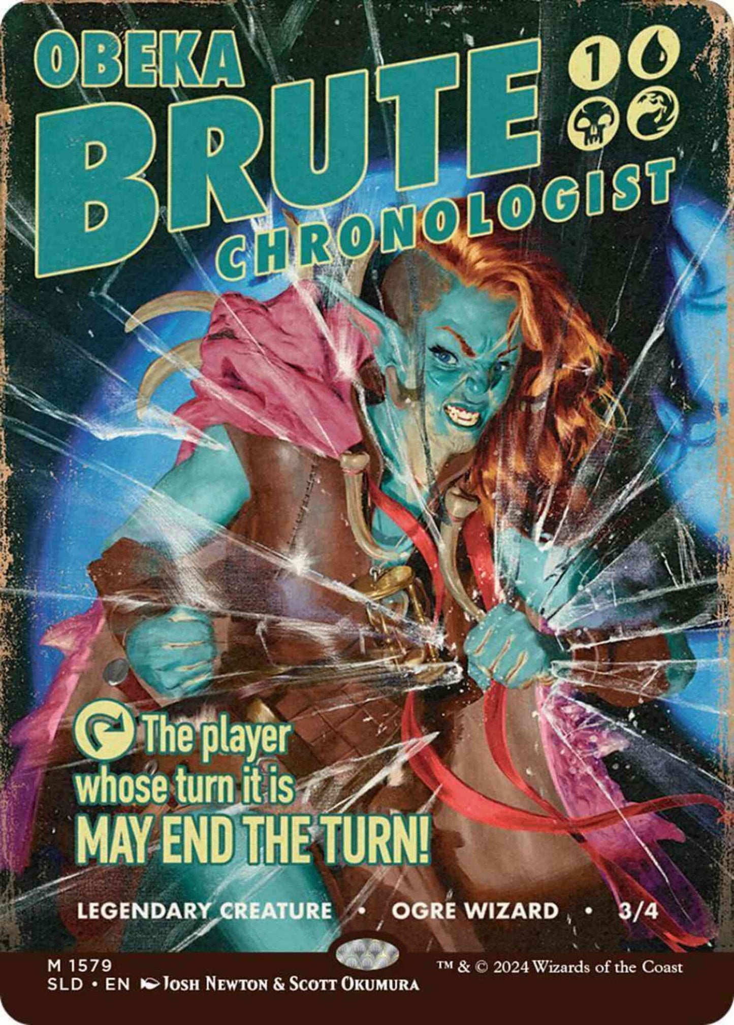 Obeka, Brute Chronologist [1579] [Borderless] [Hard-Boiled Thrillers] [Secret Lair Drop] [Non-Foil]