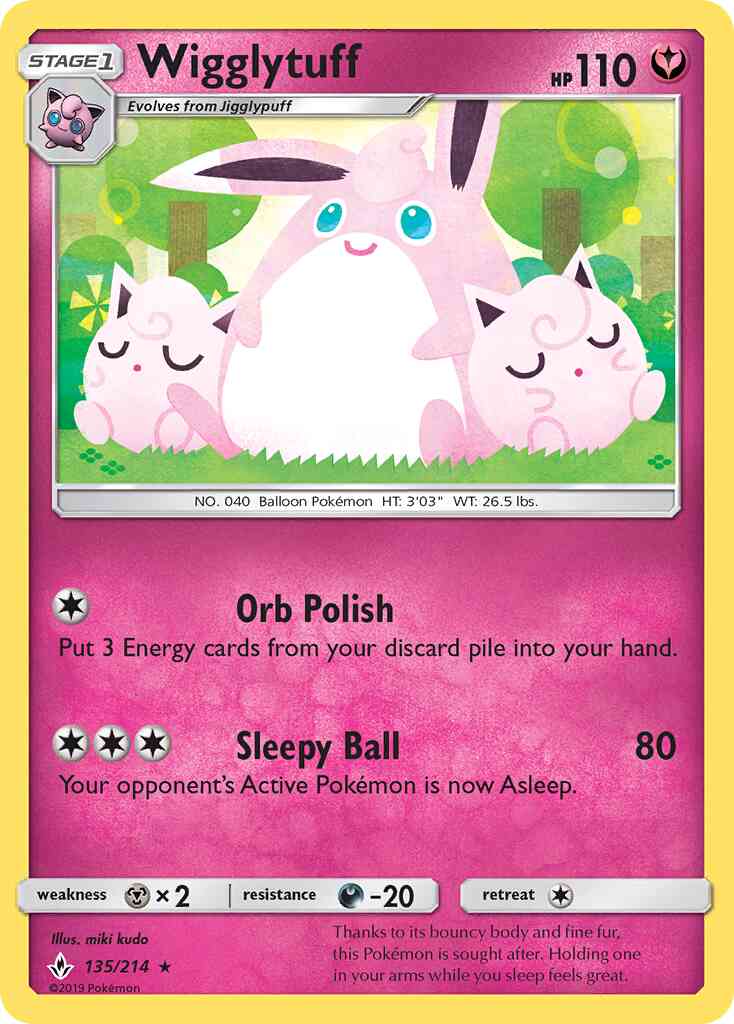Wigglytuff - 135/214 - Rare [sm10-135] [Non-Holo]