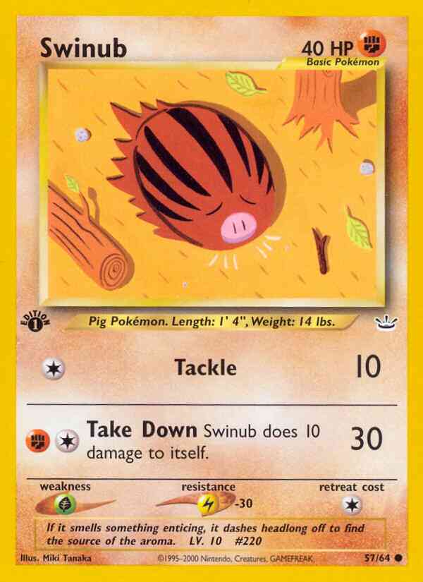Swinub - 57/64 - Common - 1st Edition [neo3-57] [Non-Holo]