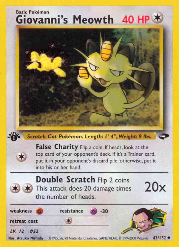 Giovanni's Meowth - 43/132 - Uncommon - 1st Edition [gym2-43] [Non-Holo]