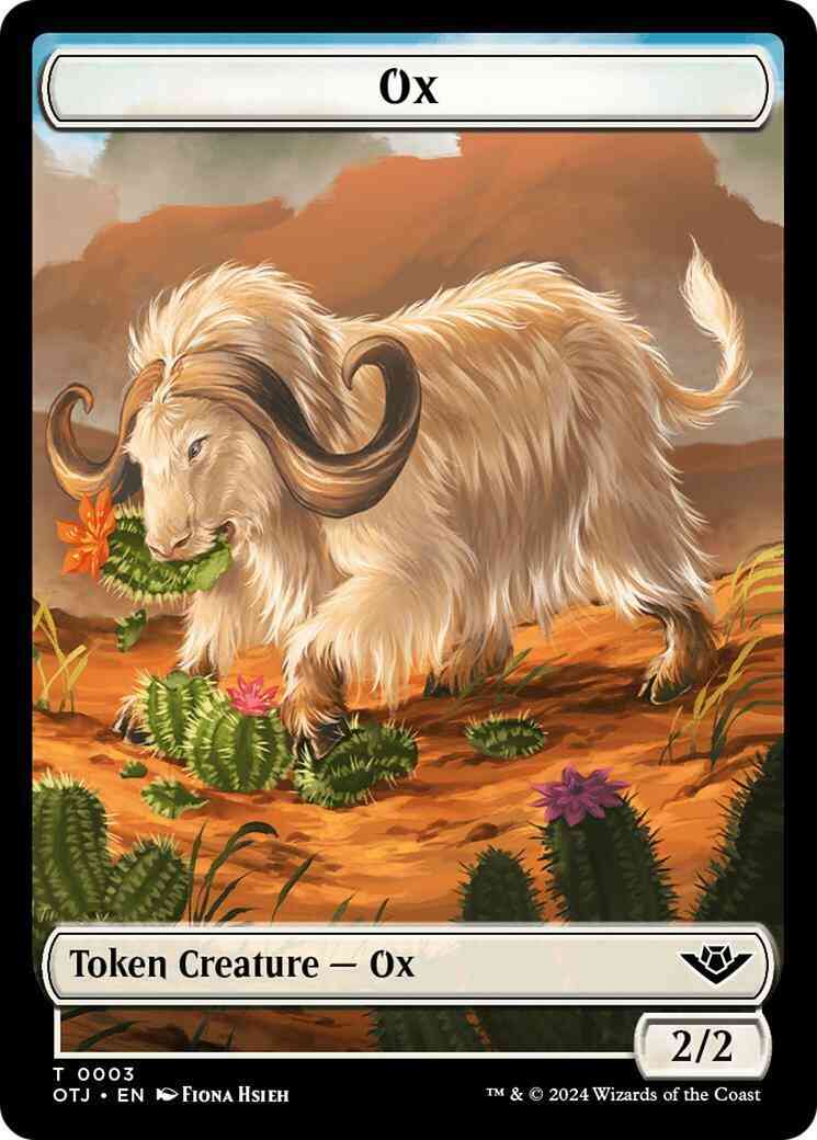 Ox Token (03) // Zombie Token (10) [Outlaws of Thunder Junction: Commander: Tokens] [Non-Foil]