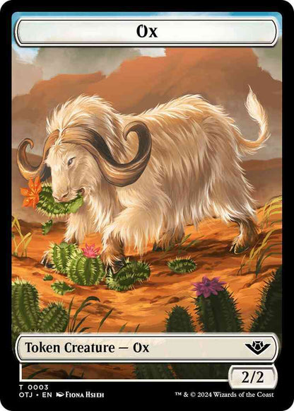 Ox Token (03) // Zombie Token (10) [Outlaws of Thunder Junction: Commander: Tokens] [Non-Foil]