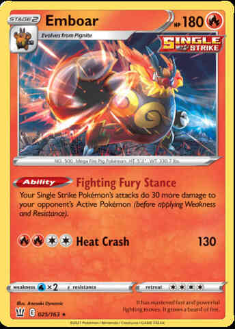 Emboar - 025/163 - Rare Holo [swsh5-025] [Holo]