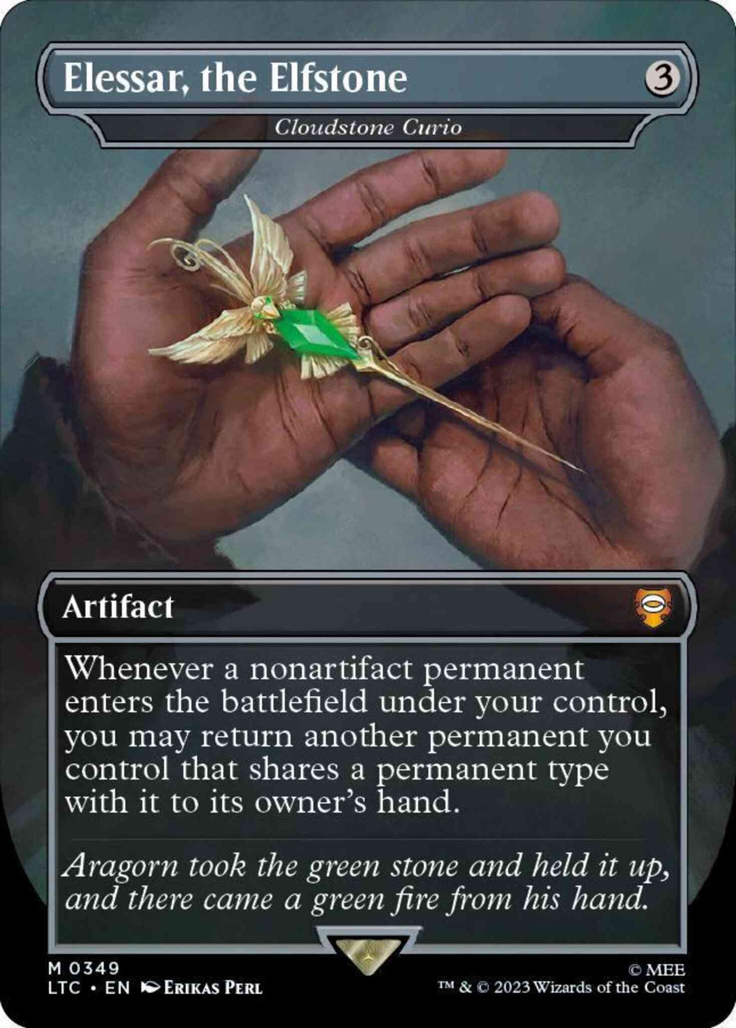 Elessar, the Elfstone - Cloudstone Curio [349] [Borderless] [Realms and Relics] [The Lord of the Rings: Tales of Middle-earth: Commander] [Non-Foil]