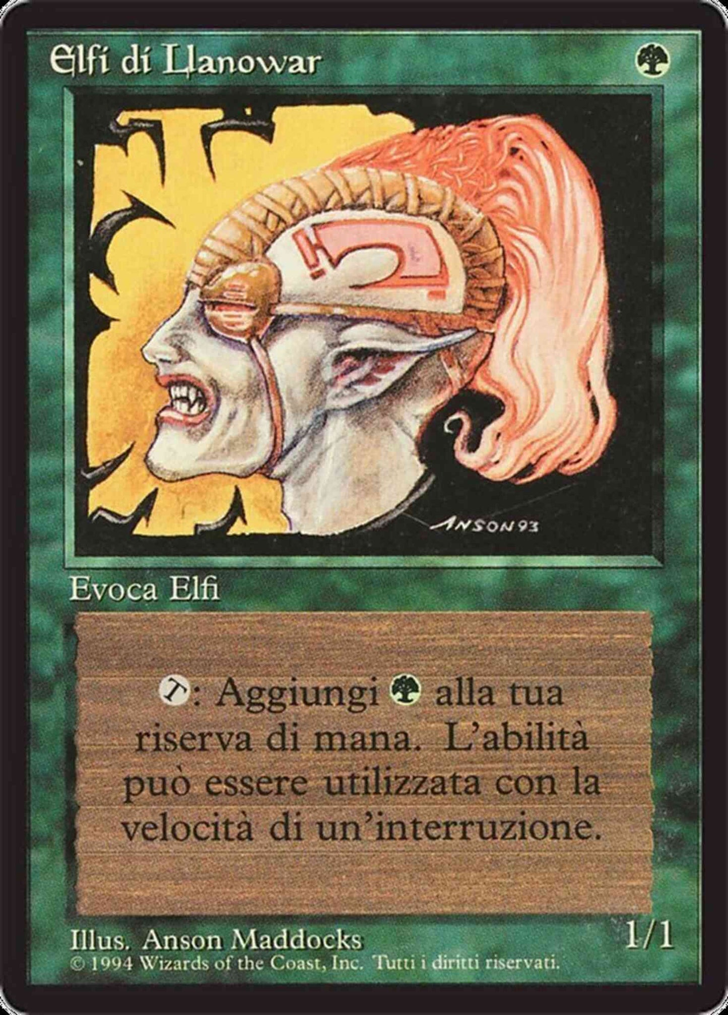 Llanowar Elves - Italian [211] [Foreign Black Border: Italian] [Non-Foil]