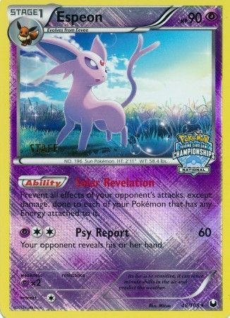 Espeon - 48/108 - Crosshatch Holo National Championships Staff 2012 Promo [Reverse Holo]