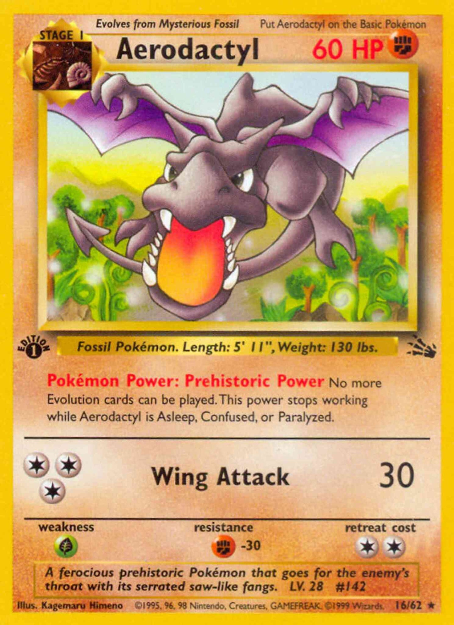 Aerodactyl - 16/62 - Rare - 1st Edition [base3-16] [Non-Holo]