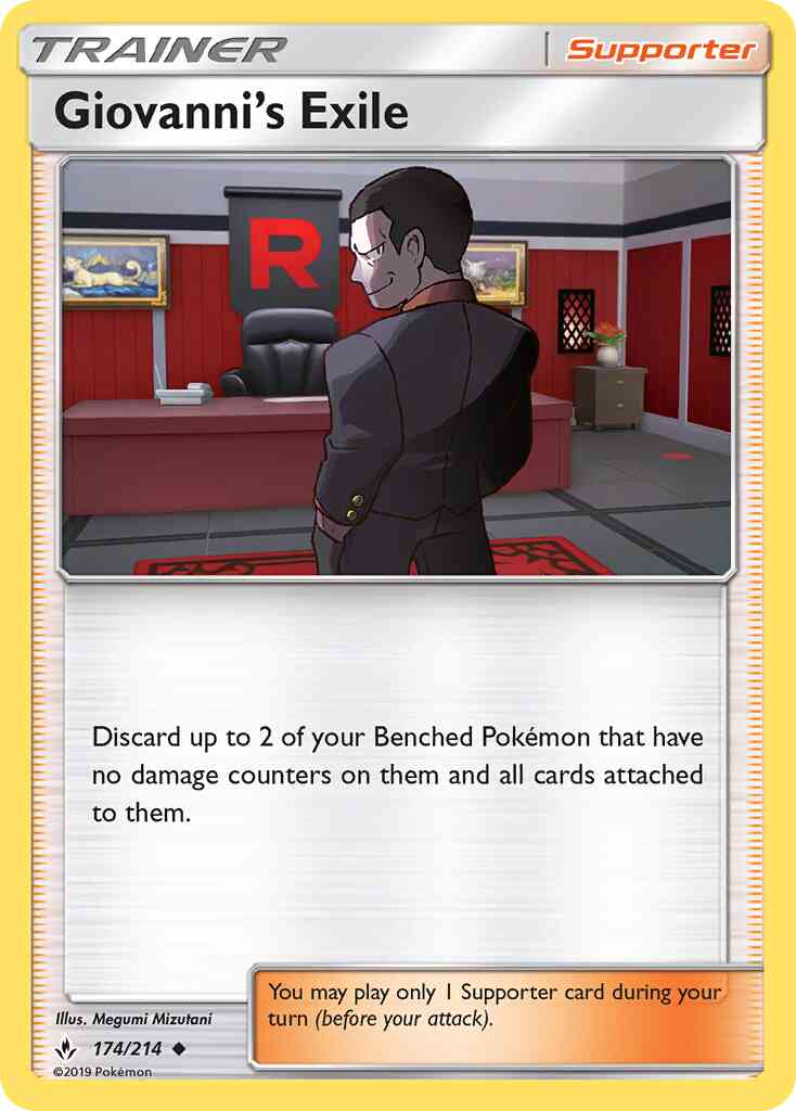 Giovanni's Exile - 174/214 - Uncommon [sm10-174] [Reverse Holo]