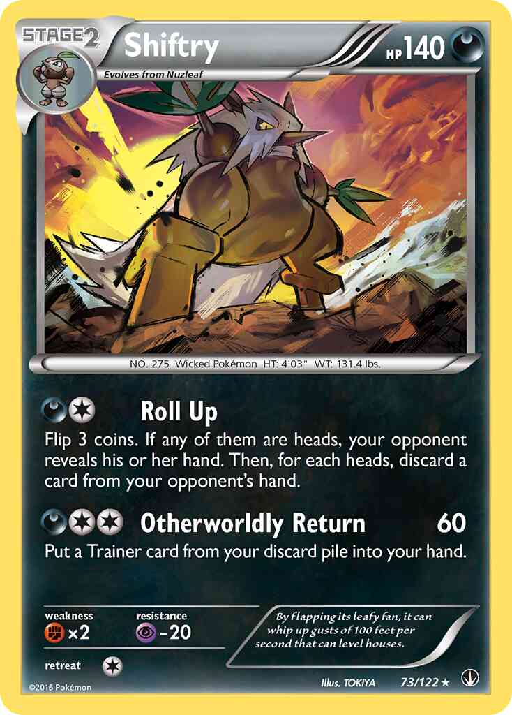 Shiftry - 73/122 - Rare [xy9-73] [Reverse Holo]