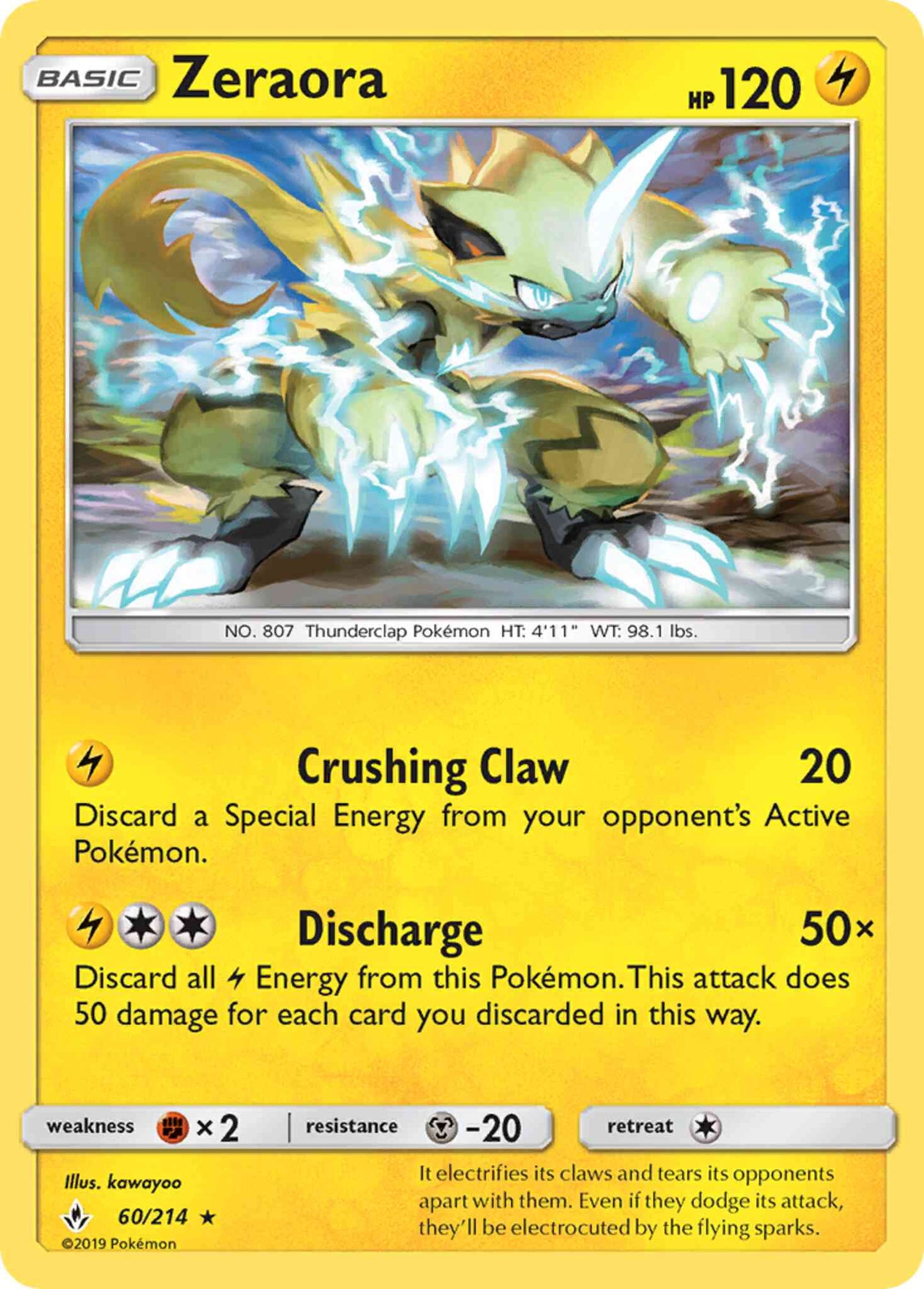 Zeraora - 60/214 - Rare [sm10-60] [Non-Holo]