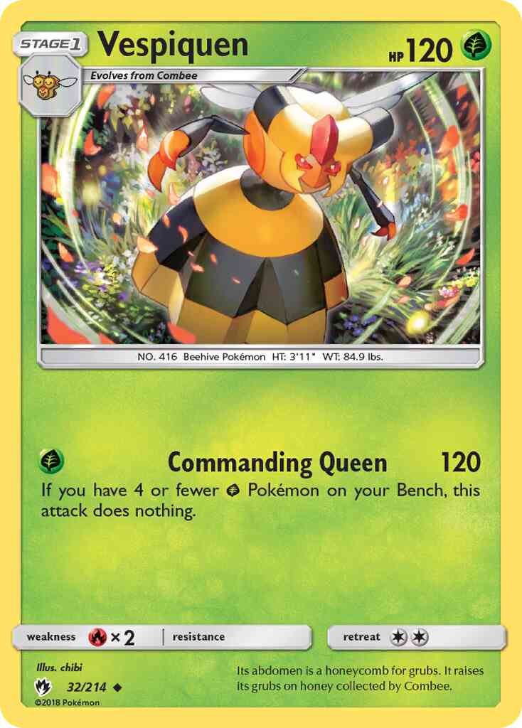 Vespiquen - 32/214 - Uncommon [sm8-32] [Reverse Holo]