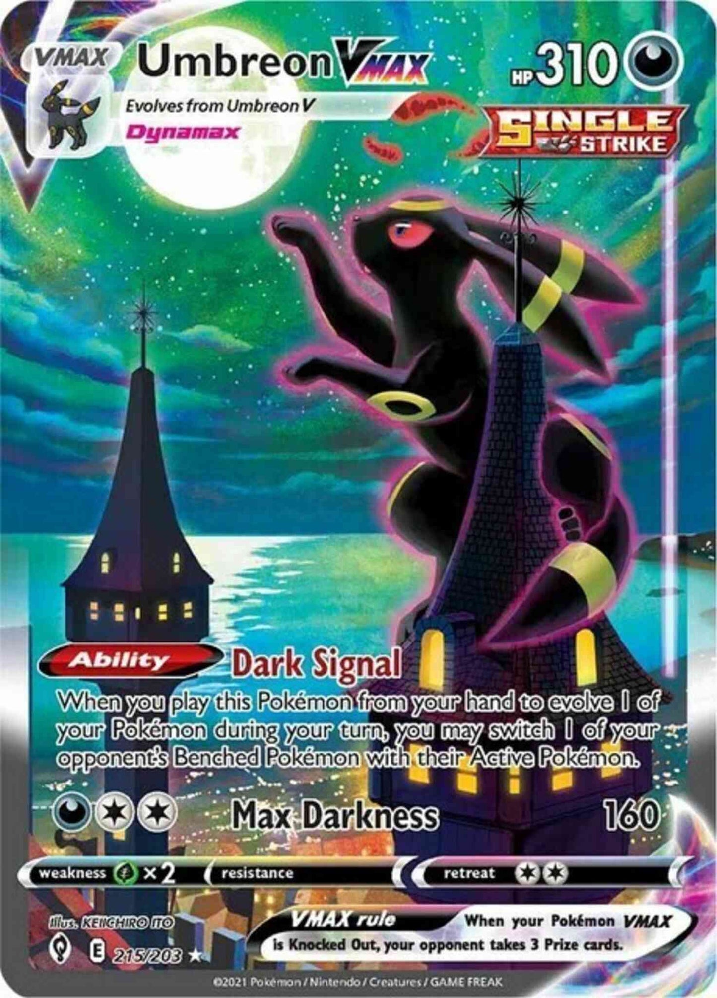 Umbreon VMAX - 215/203 - Rare Rainbow [swsh7-215] [Secret]