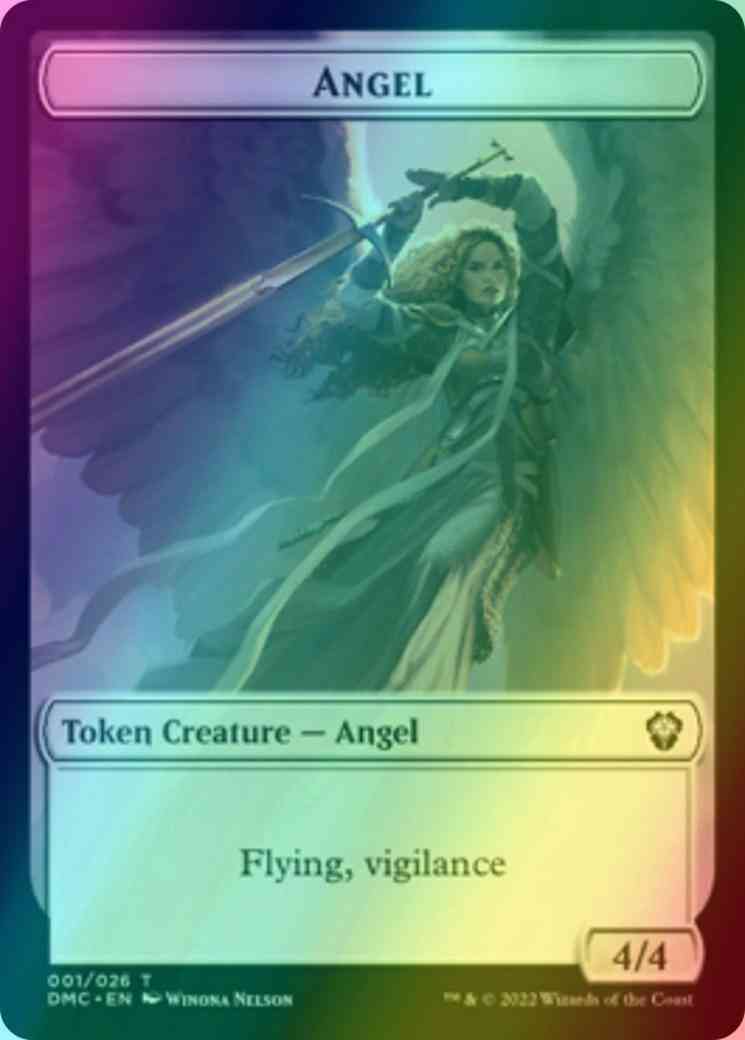 Angel Token (01) // Bird Token (02) [DMC/DMU Set Symbol] [Dominaria United: Tokens] [Foil]