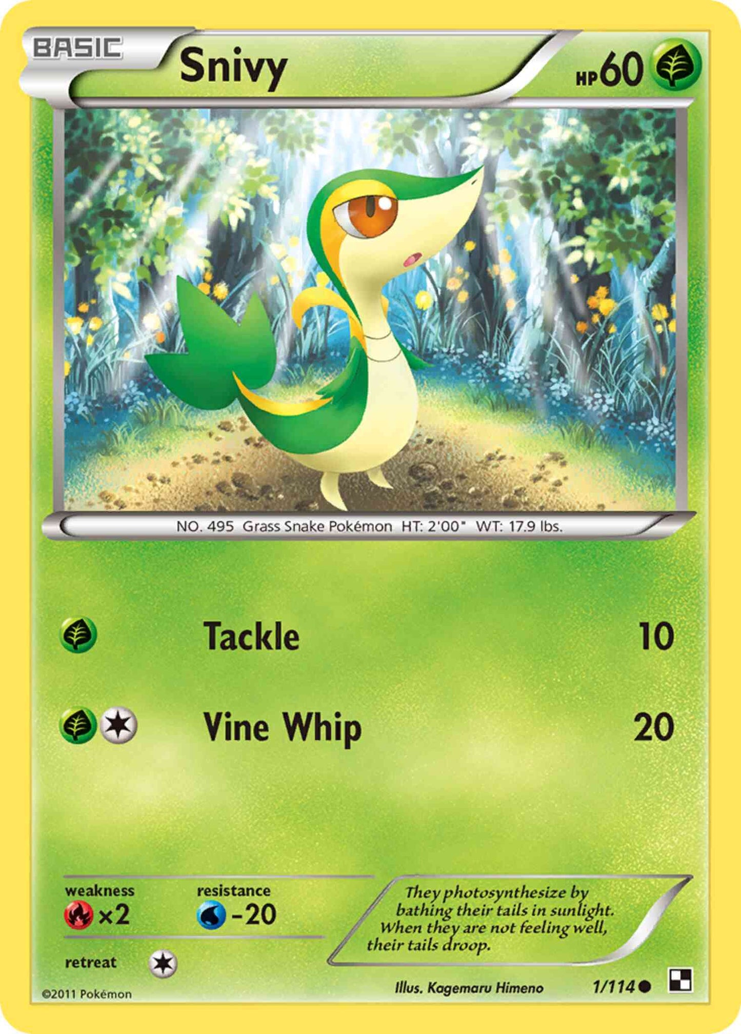 Snivy - 1/114 - Common [bw1-1] [Reverse Holo]