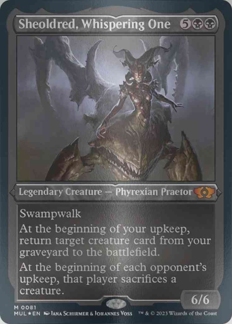 Sheoldred, Whispering One [81] [Multiverse Legends] [Etched Foil]