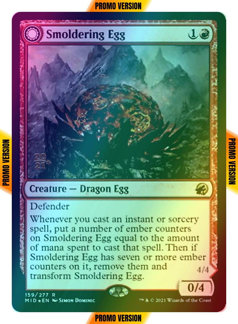 Smoldering Egg // Ashmouth Dragon [Prerelease] [159s] [Innistrad: Midnight Hunt Promos] [Foil]
