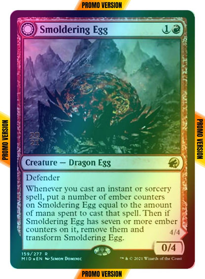 Smoldering Egg // Ashmouth Dragon [Prerelease] [159s] [Innistrad: Midnight Hunt Promos] [Foil]