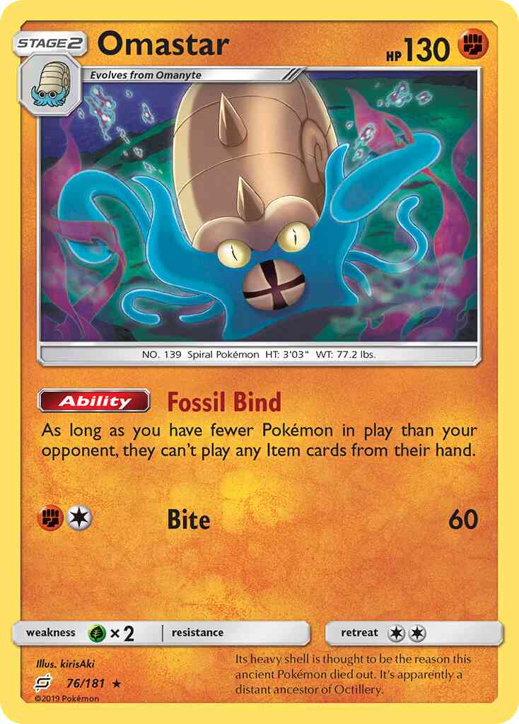 Omastar - 76/181 - Rare Holo [sm9-76] [Holo]