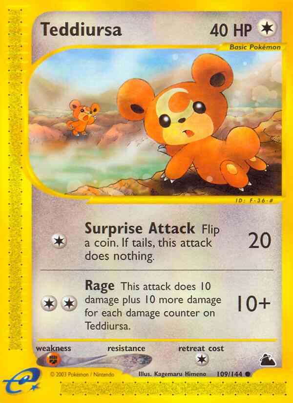 Teddiursa - 109/144 - Common [ecard3-109] [Non-Holo]