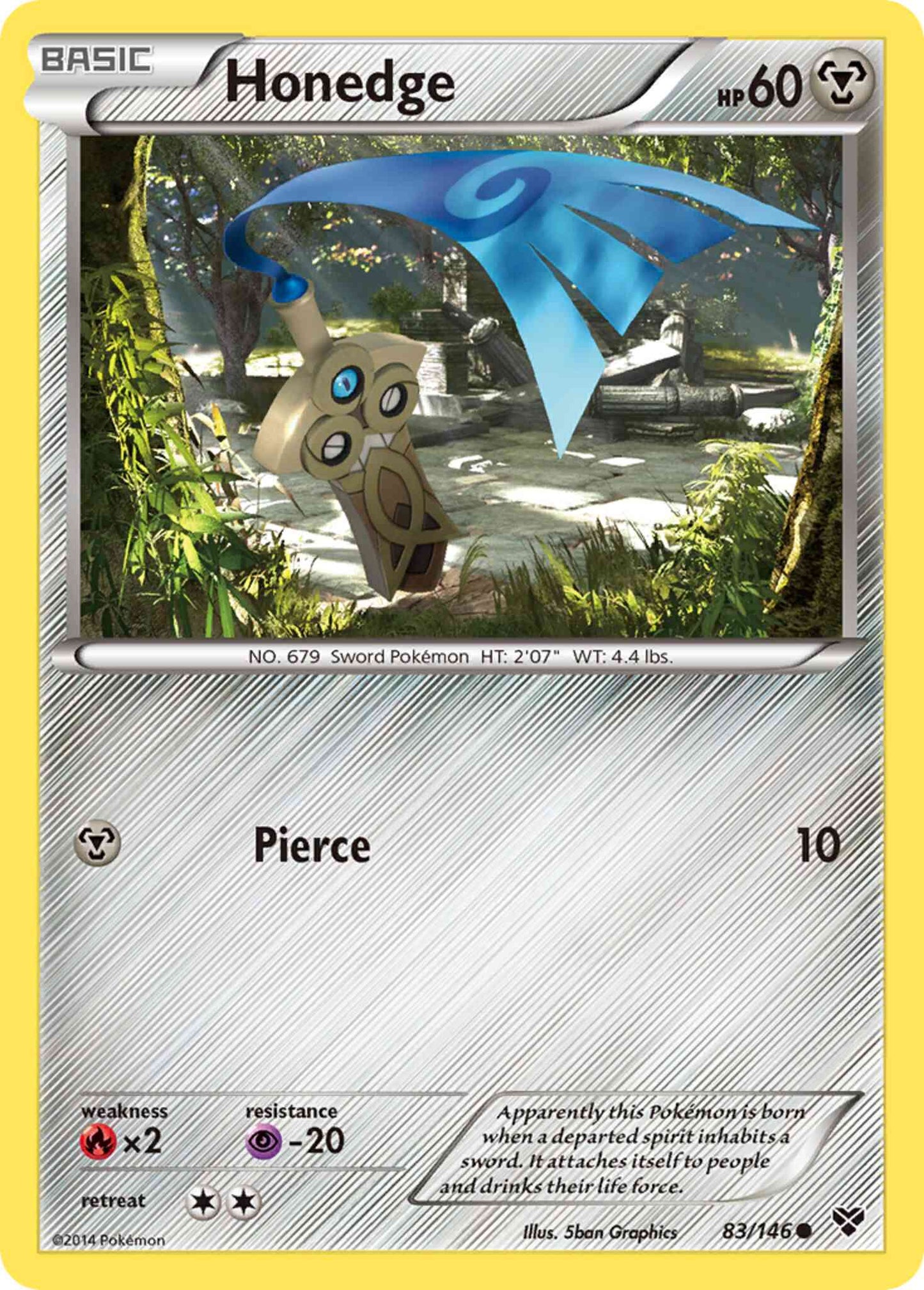 Honedge - 83/146 - Common [xy1-83] [Reverse Holo]