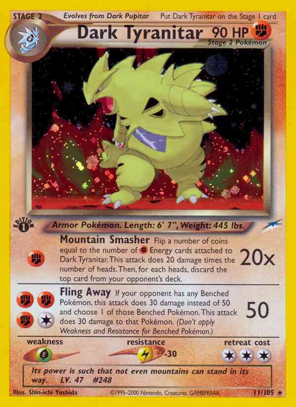 Dark Tyranitar - 11/105 - Rare - 1st Edition [neo4-11] [Holo]