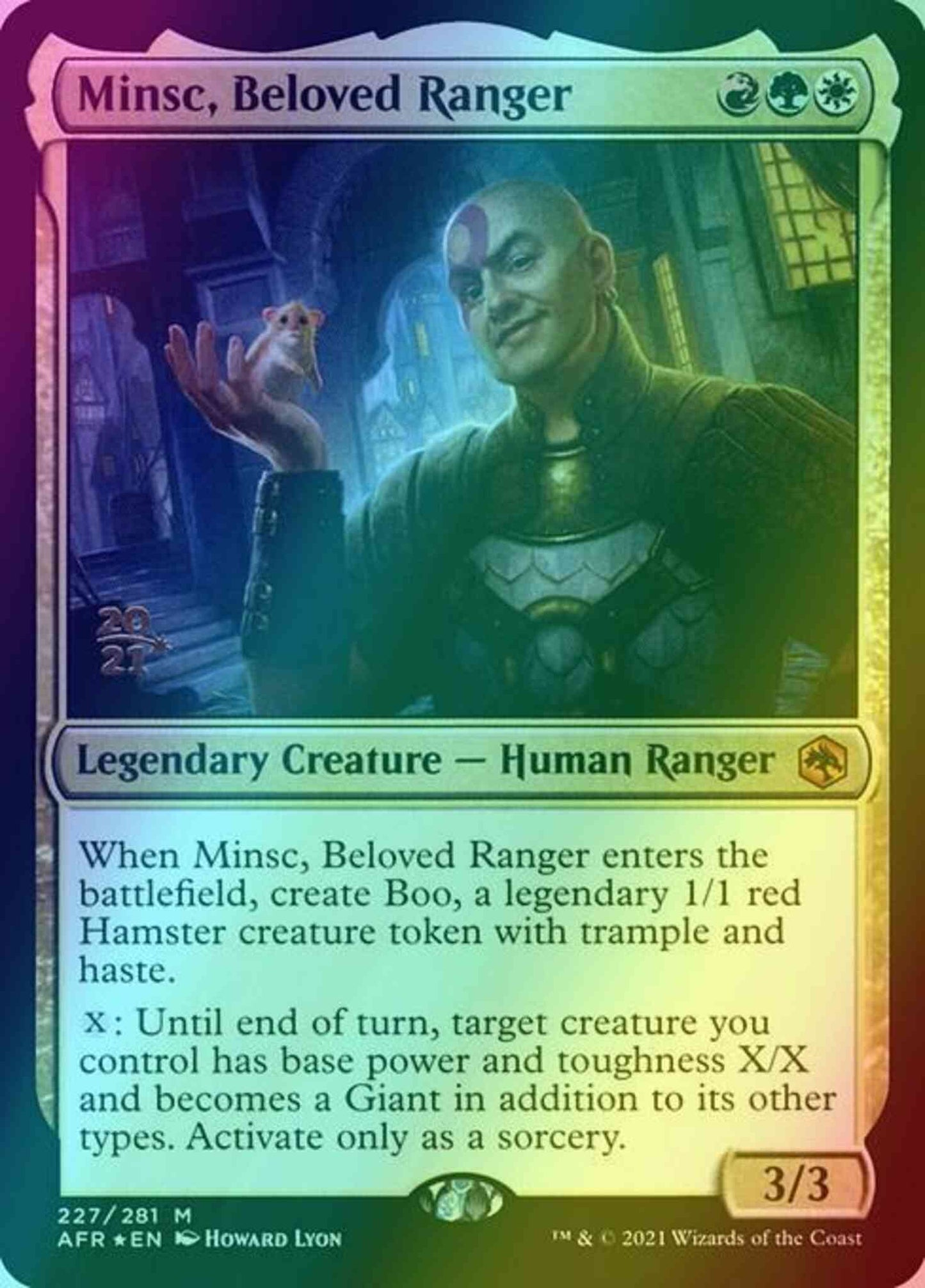 Minsc, Beloved Ranger [Prerelease] [227s] [Adventures in the Forgotten Realms Promos] [Foil]