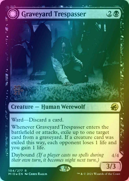 Graveyard Trespasser // Graveyard Glutton [Prerelease] [104s] [Innistrad: Midnight Hunt Promos] [Foil]