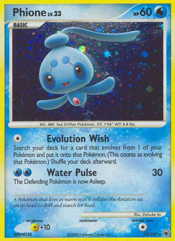 Phione - 12/100 - Rare Holo [dp5-12] [Reverse Holo]