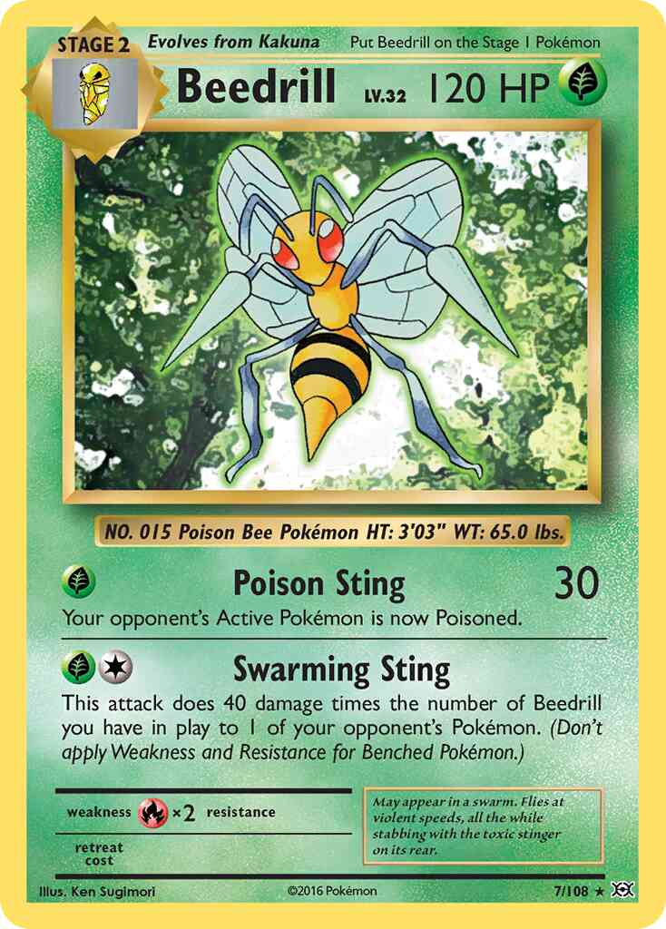 Beedrill - 7/108 - Rare [xy12-7] [Reverse Holo]