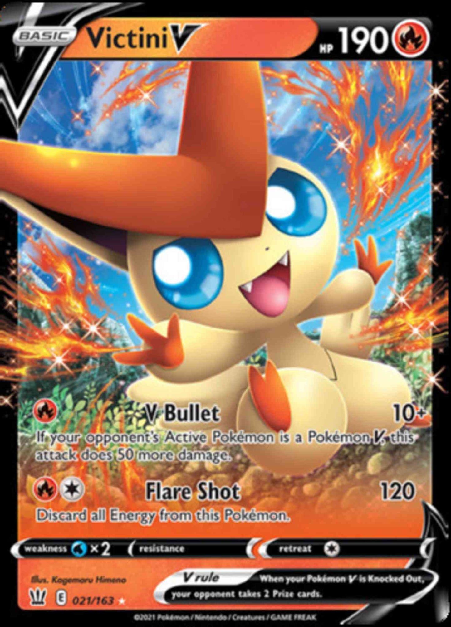 Victini V - 021/163 - Rare Holo V [swsh5-021] [Ultra]