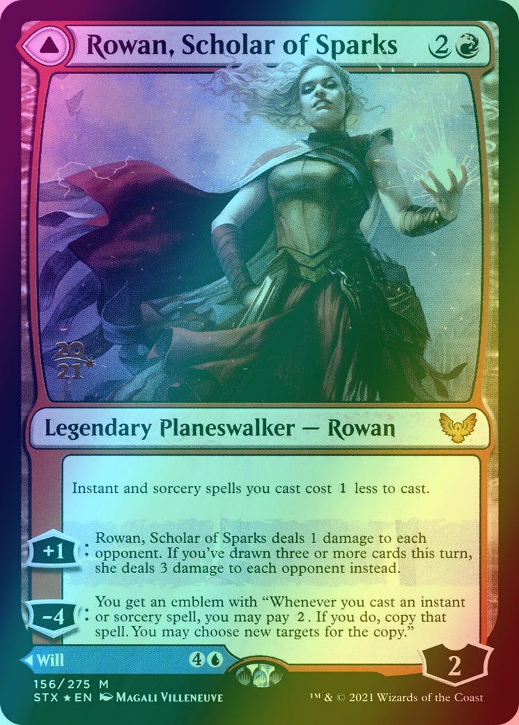 Rowan, Scholar of Sparks // Will, Scholar of Frost [Prerelease] [156S] [Strixhaven: School of Mages Promos] [Foil]