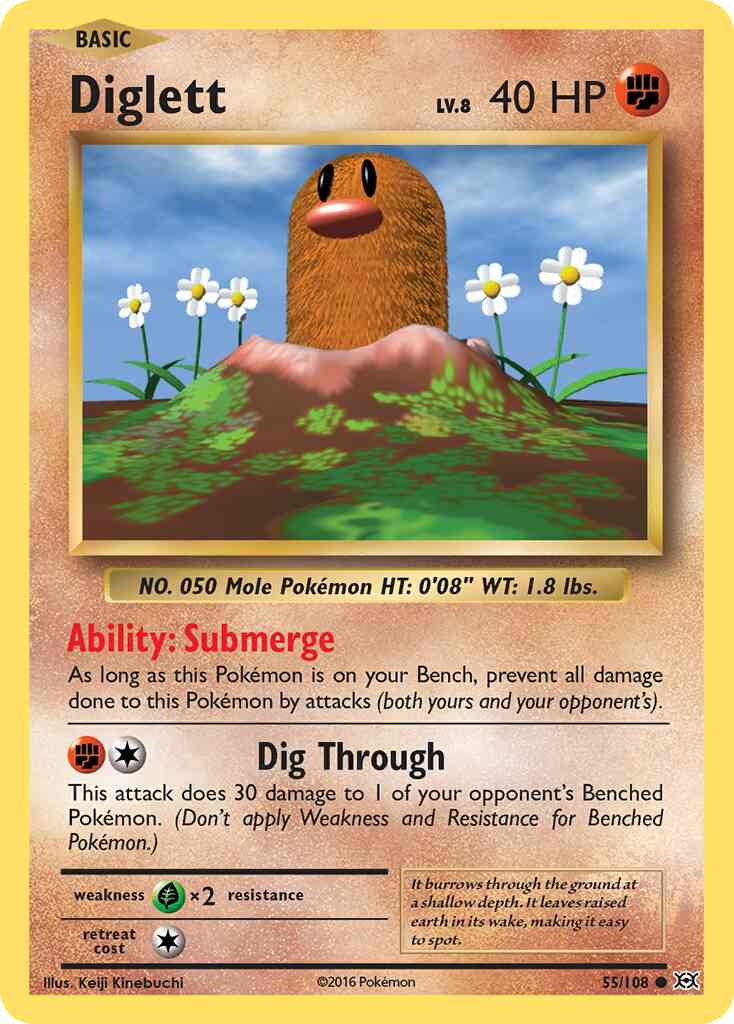 Diglett - 55/108 - Common [xy12-55] [Non-Holo]