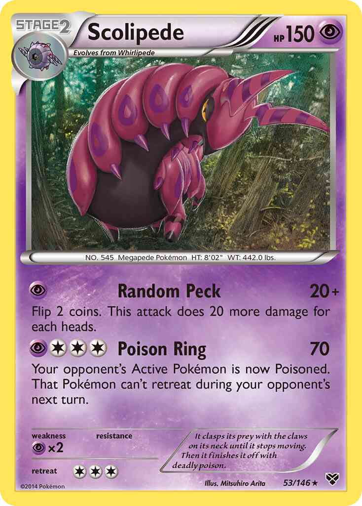 Scolipede - 53/146 - Rare [xy1-53] [Non-Holo]