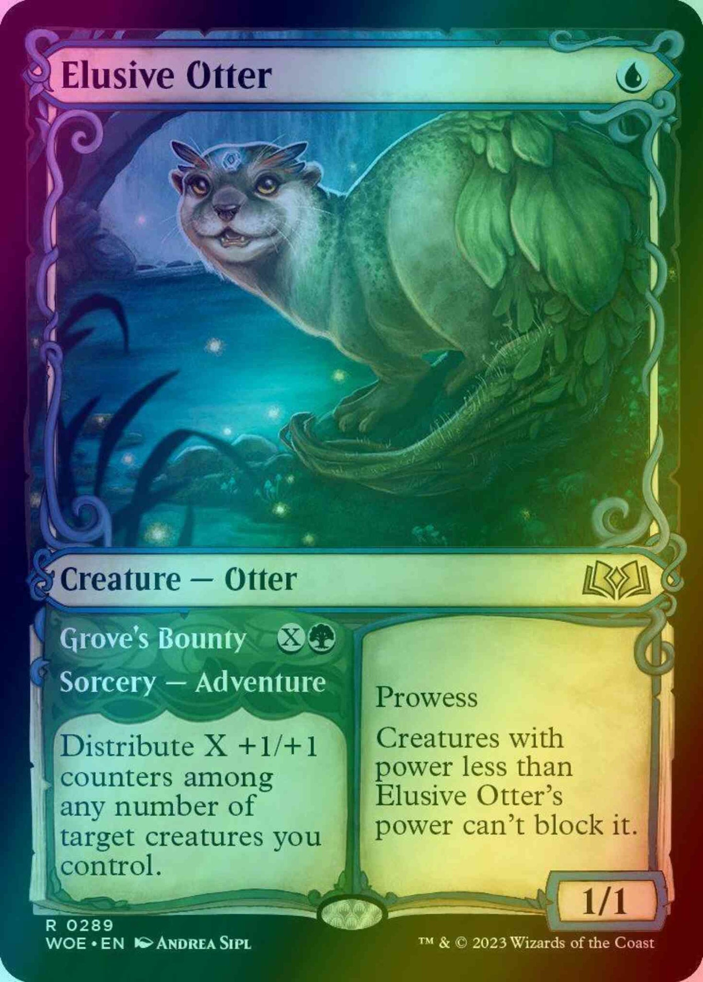 Elusive Otter // Grove's Bounty [289] [Adventure Showcase] [Wilds of Eldraine] [Foil]