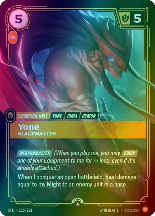 Yone - Blademaster - 116/221 [Riftbound Organized Play Promotional Cards] [Non-Foil]