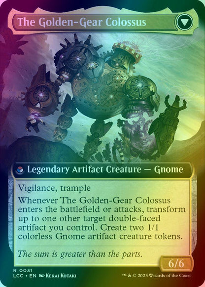 Tetzin, Gnome Champion // The Golden-Gear Colossus [31] [Extended Art] [The Lost Caverns of Ixalan: Commander] [Foil]