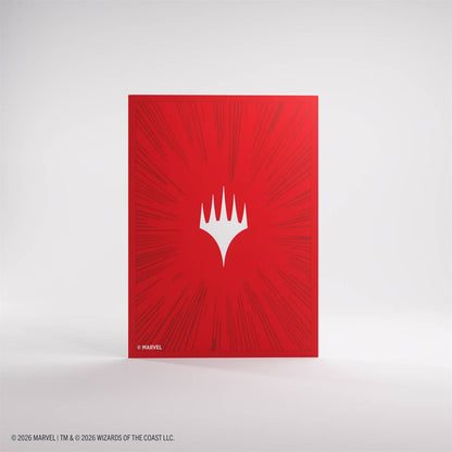 Gamegenic MTG Double Sleeve Pack Premium Art Sleeves - Standard Size - 105ct - Marvel Super Heroes - Comic Burst Red