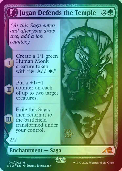 Jugan Defends the Temple // Remnant of the Rising Star [Prerelease] [194s] [Kamigawa: Neon Dynasty: Promos] [Foil]