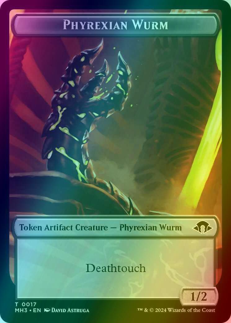 Phyrexian Wurm Token (17) // Servo Token (33) [Modern Horizons 3: Tokens] [Foil]