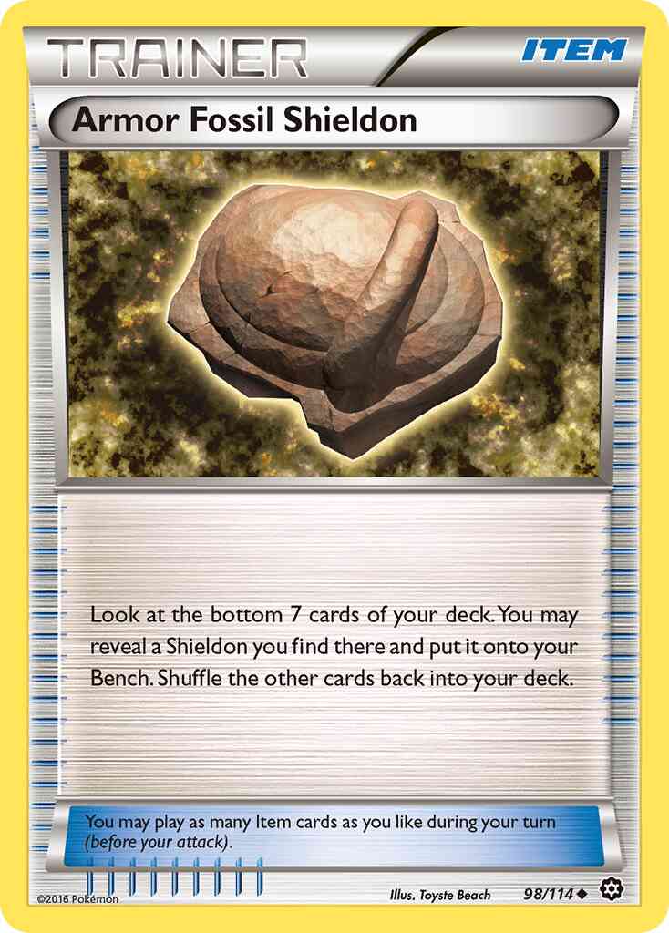 Armor Fossil Shieldon - 98/114 - Uncommon [xy11-98] [Non-Holo]