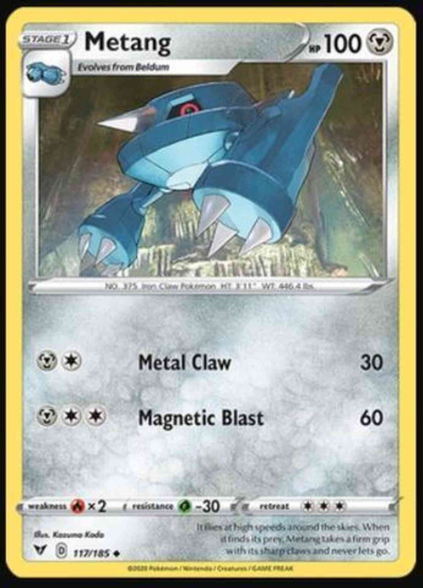 Metang - 117/185 - Uncommon [swsh4-117] [Reverse Holo]