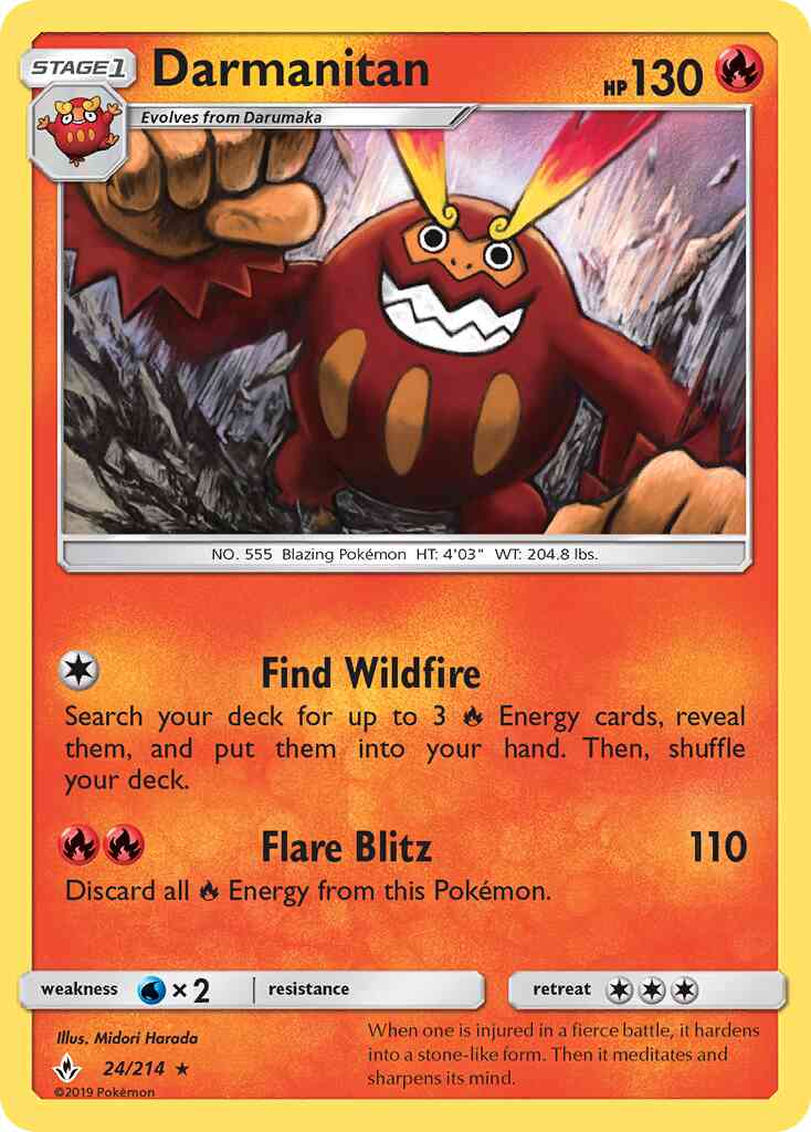 Darmanitan - 24/214 - Rare [sm10-24] [Non-Holo]