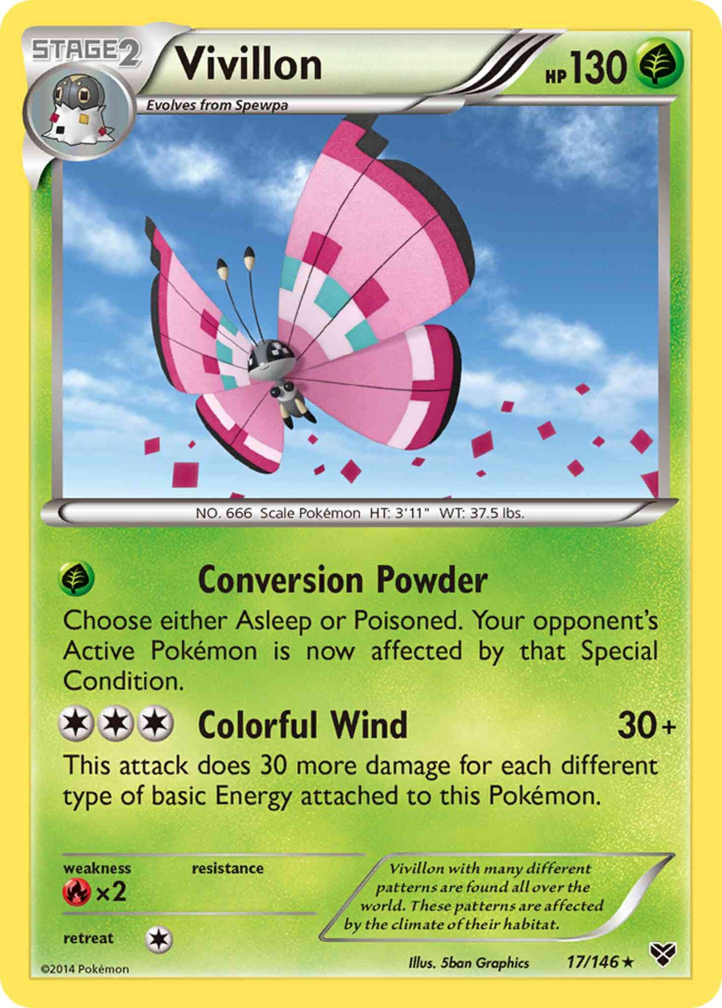 Vivillon (Orange) - 17/146 - Rare Holo [xy1-17] [Holo]