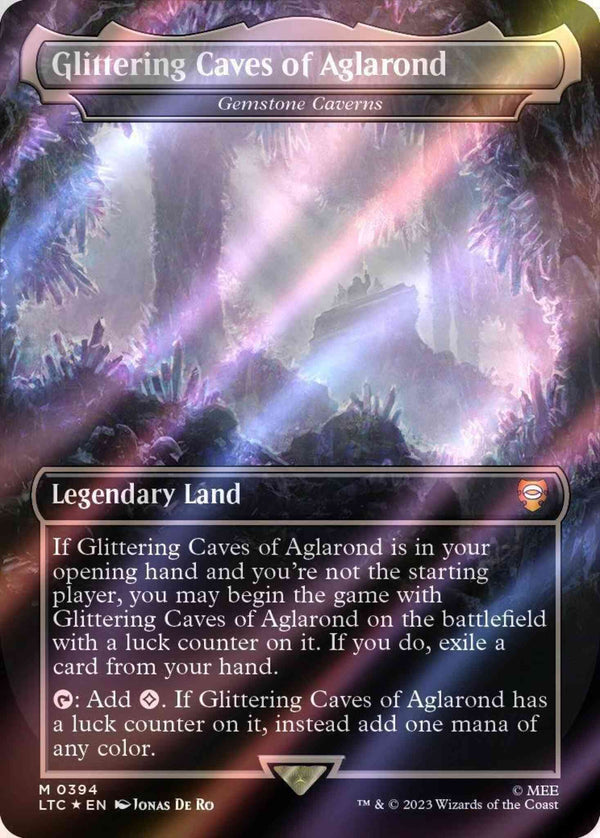 Glittering Caves of Aglarond - Gemstone Caverns [394] [Borderless] [Realms and Relics] [The Lord of the Rings: Tales of Middle-earth: Commander] [Surge Foil]