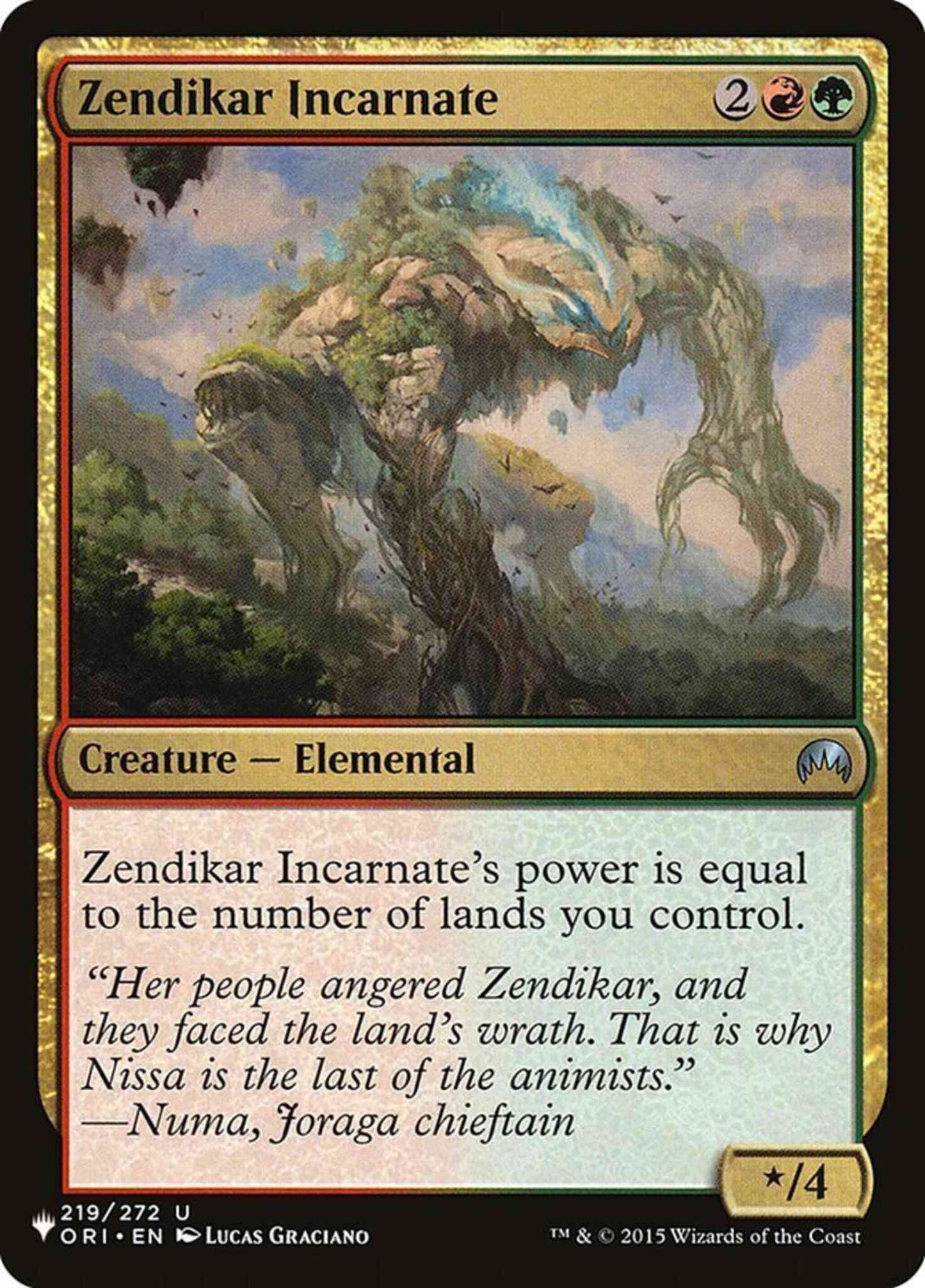Zendikar Incarnate [ORI-219] [The List] [Non-Foil]