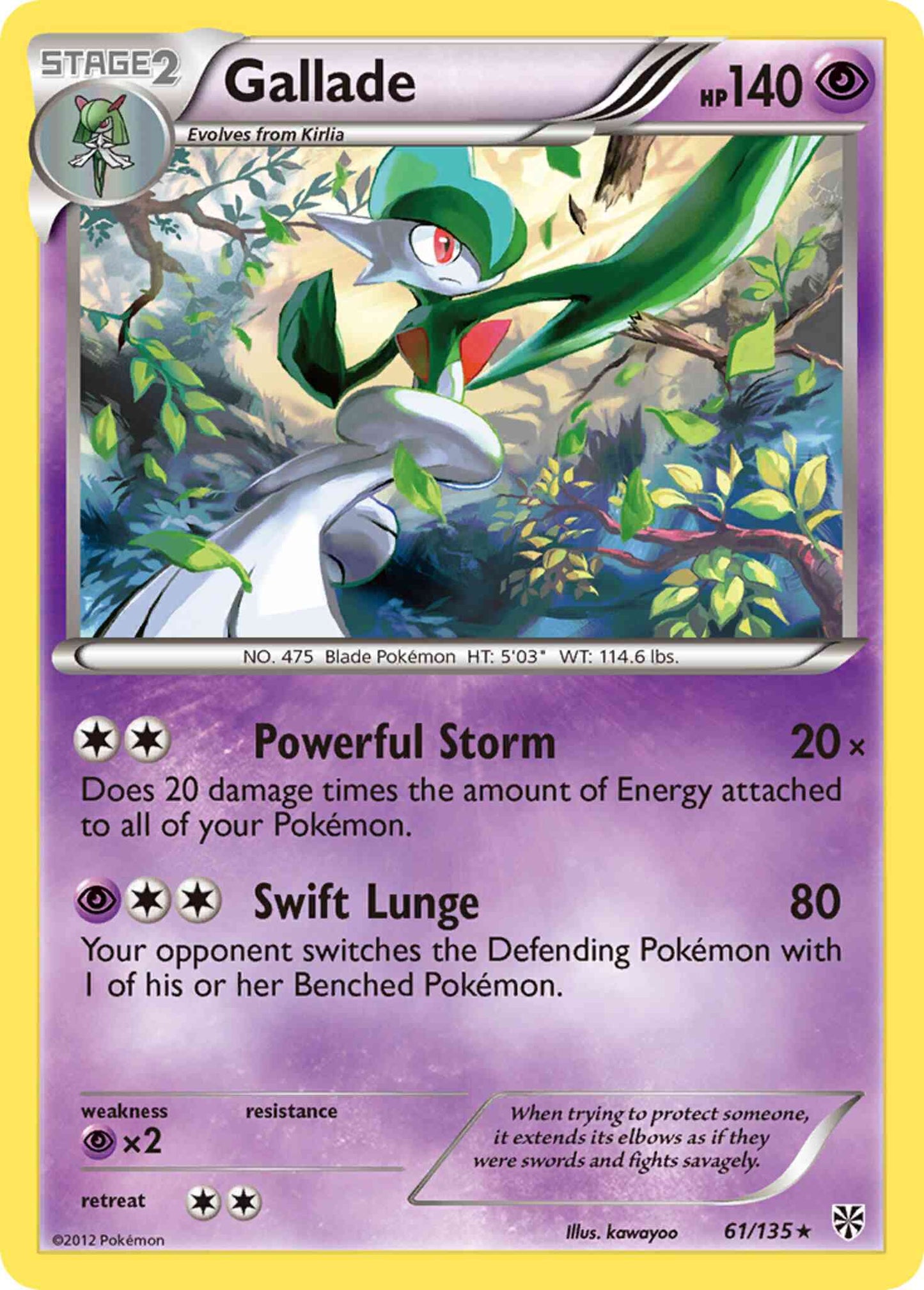 Gallade - 61/135 - Rare Holo [bw8-61] [Reverse Holo]