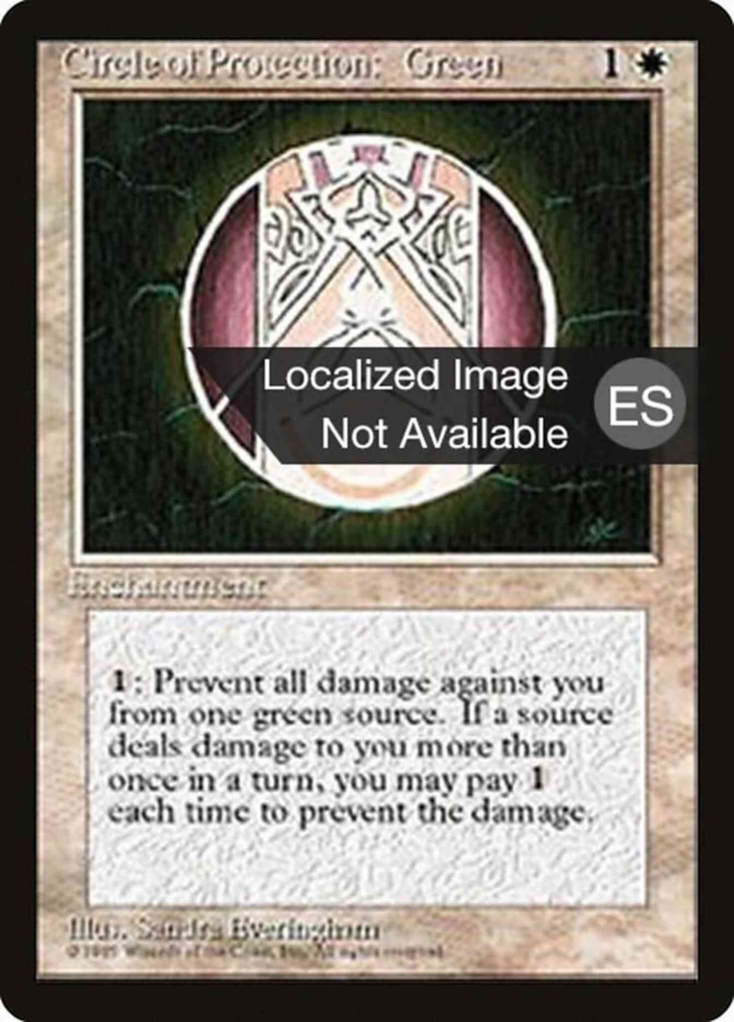 Circle of Protection: Green - Japanese [16] [Fourth Edition Black Border: Japanese] [Non-Foil]