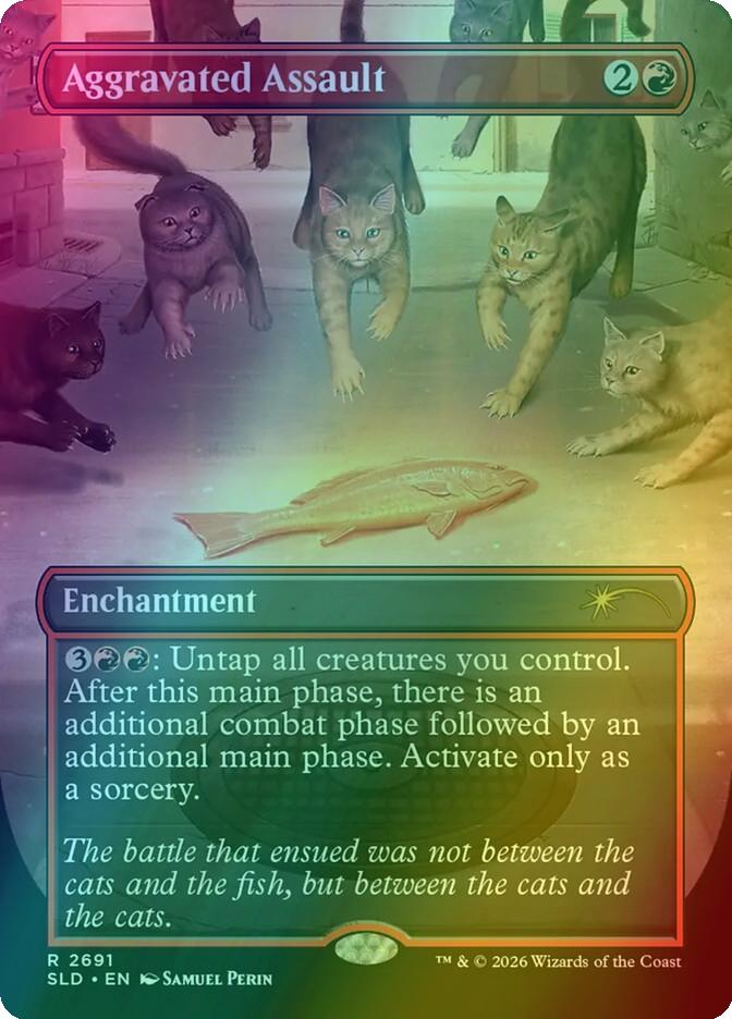 Aggravated Assault [2691] [Borderless] [Cats of Chaos] [Secret Lair Drop] [Foil]