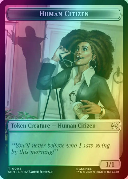 Human Citizen Token (04) // Treasure Token (07) [Marvel's Spider-Man: Tokens] [Foil]
